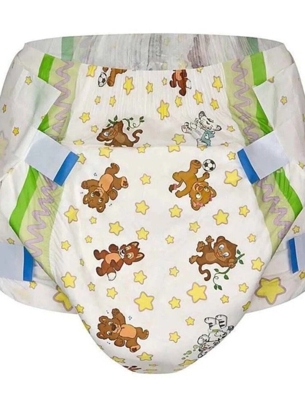 Crinklz Original Print Plastc Backed Adult Diapers sz LG 4 Pack
